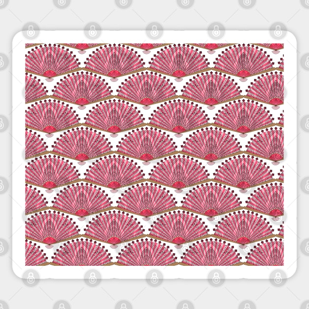 Pink folding fans Sticker by rlnielsen4